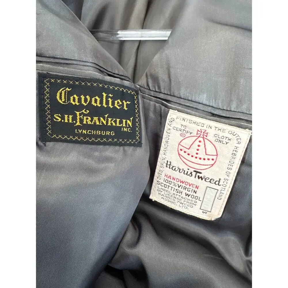 Harris Tweed Herringbone Wool Blazer 1980s–1990s Cavalier S.H. Franklin Medium